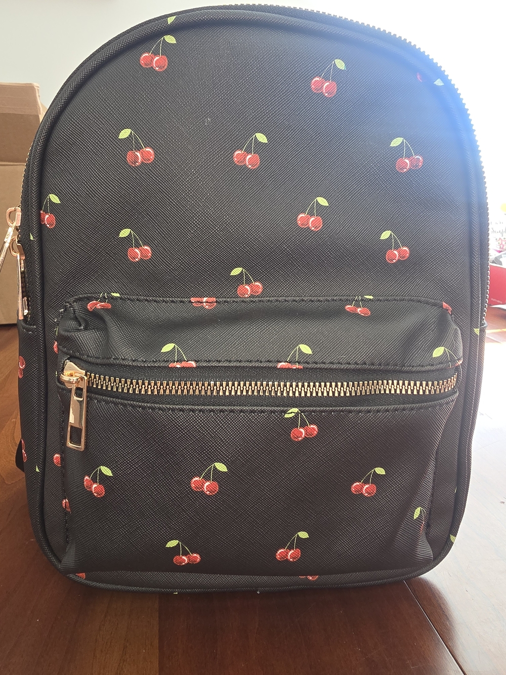 Blush Kiss Black Cherry Print Mini Backpack, New with Tags!